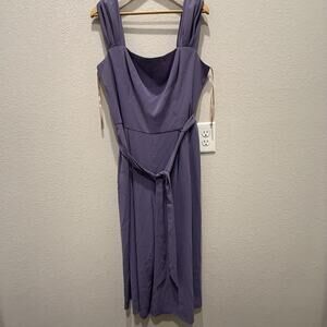 Gal Meets Glam Belted Veronica Jumpsuit in Wisteria Purple | Size 18 NWT